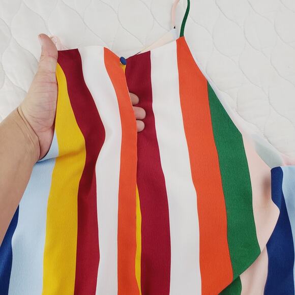 Willow & Root Sleeveless Halter Style Top Ties To Front Women’s M Shirt Striped - Picture 7 of 9